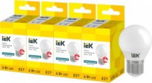 Светодиодная лампа IEK ALFA G45 6W 4000К E27 230V 4шт (LLA-G45-6-230-40-E27X4)