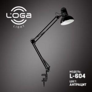 Настольная лампа со струбциной LOGA Light L-604 Антрацит
