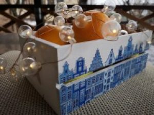 Деревяный ящик органайзер для хранения фруктов и овощей 15х35х9