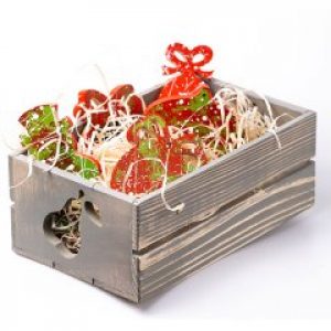 Ящик деревянный с груша Мастерская мистера Томаса 15х25х9.5см серый