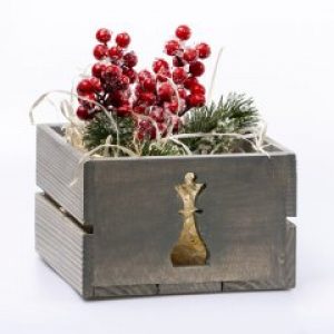 Ящик деревянный с королевой Мастерская мистера Томаса 15х35х9.5см серый