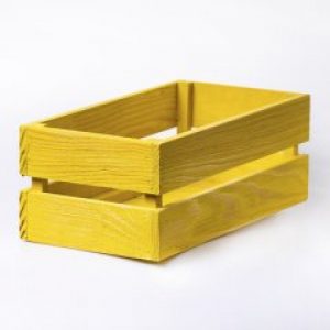 Ящик деревянный с реек Мастерская мистера Томаса 12х12х9см желтый