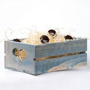 Ящик деревянный с сердечком Мастерская мистера Томаса 15х35х9.5см серо-голубой