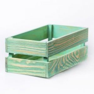 Ящик деревянный с реек Мастерская мистера Томаса 12х25х9см зеленый