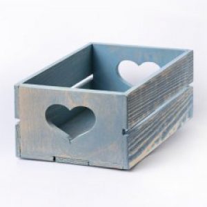 Ящик деревянный с сердечком Мастерская мистера Томаса 15х17х9.5см серо-голубой