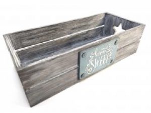 Ящик деревянный с звездой Мастерская мистера Томаса 15х35х9.5см серый