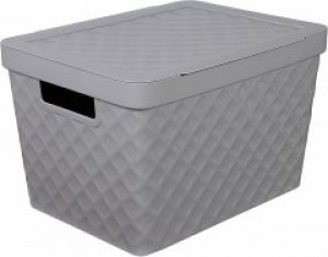 Корзина пластиковая Heidrun Diamond Box 17.5 л Темно-серая (7084_темно-серая)