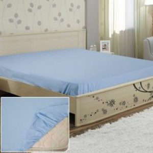 Простынь на резинке Ярослав бязь голубая 07 (90*200+20)