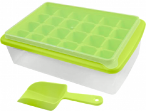 Форма для льда Kitchenio с контейнером и лопаткой Салатовая (2000992406338)
