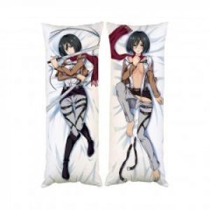 Подушка Дакимакура Микаса Атака Титанов двухсторонняя 40х100 см со съемной наволочкой (dak0062)
