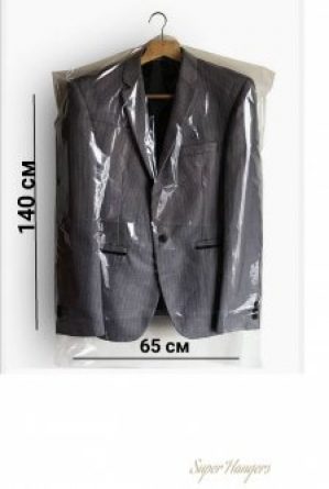 Чехлы для одежды полиэтиленовые 20 мкр размер 65 на 140 см 100 шт в упаковке