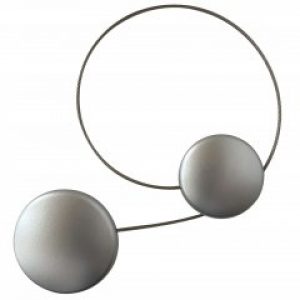 Магнит для штор круг большой MIS LT 5х5 см серебро матовое пара 2 шт