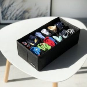 Компактный органайзер для носков и трусов на 12 ячеек BL-Kv (Черный)