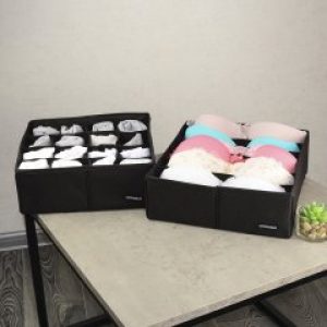 Набор органайзеров для нижнего белья 2 шт black002 (Черный)