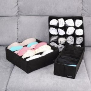 Комплект органайзеров для нижнего белья 3 шт black003 (Черный)