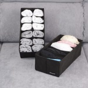 Набор компактных органайзеров для белья 2 шт black-2Small (Черный)