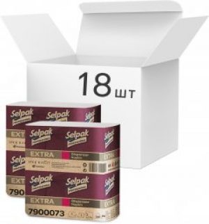 Упаковка салфеток для диспенсеров 250 шт Selpak Professional Extra однослойные 18 упаковок (33760046)