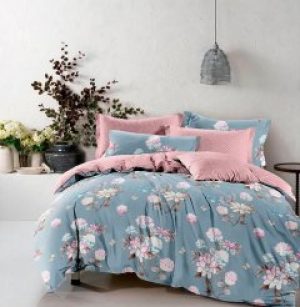 Простынь MirSon Бязь Premium 17-0434 Azure flower 150х220 (2200002991636)