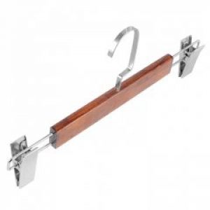 Вешалка для юбок и брюк Hanger с прищепками деревянная 33 см темный орех (06-09-04)