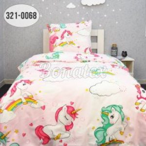 Дитячий півтораспальний комплект постільної білизни BonaVita бязь Єдинороги 150х215 (321-0068)