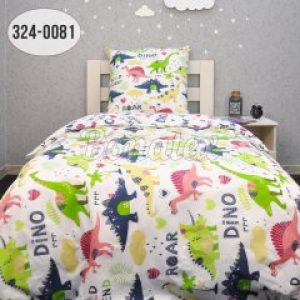 Дитячий півтораспальний комплект постільної білизни BonaVita бязь Динозаври 150х215 (324-0081)