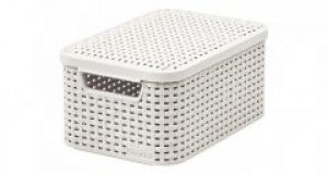 Корзинка для хранения с крышкой Curver Style S (7 л) кремовая.