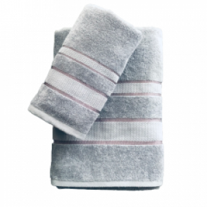Набор махровых полотенец 50х90 и 70х140 Аisha Серый (Узбекистан)