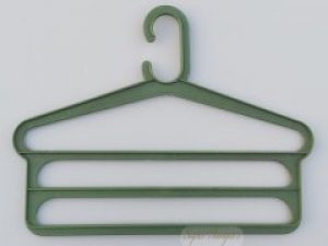 Многоярусные плечики вешалка для брюк ПЛС 40 см пластмассовые на 3 яруса цвета хаки