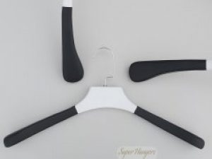 Плечики вешалки деревянные 45 см широкие черно белого цвета