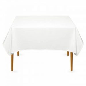 Скатерть квадратная на обеденный стол габардиновая белая Atteks - 1416