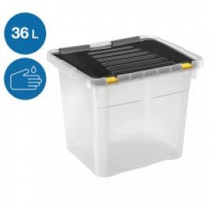 Ящик-контейнер для хранения Heidrun Dragon One пластиковый с крышкой и клипсами 43х35 h35.5см 36л