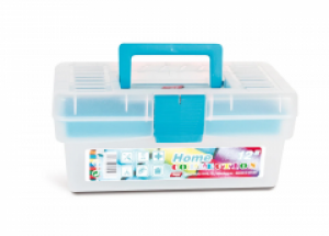 Ящик сундучек для девочки двух ярусный с вкладкой Tayg Home 12" пластиковый крышка с замком и ручкой 110597