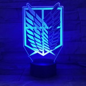 Настольный светильник-ночник эмблема Разведкорпуса Атака на Титанов настольная 3D Лампа 16 Цветов USB - Attack on Titan (12507)
