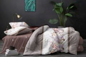 Постільна білизна двоспальна коричневого кольору Бязь Поліестер Ananasko 853246