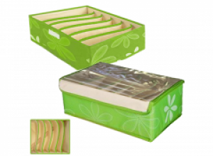 Ящик-органайзер для хранения белья 7 секций Зелёный 103-10225394