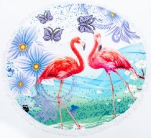 Пляжное полотенце MirSon №5053 Summer Time Bright flamingo 150x150 см
