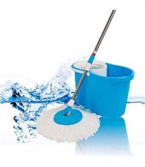Швабра-лентяйка с турбо отжимом и ведром SmartUS Spin MOP 360° с круглой насадкой