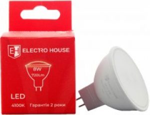 Светодиодная лампа Electro House MR16 8W 4100K GU5.3 720Lm 4шт (EH-LMP-8MR16)