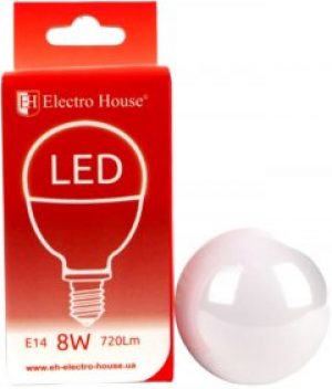 Светодиодная лампа Electro House P45 8W 4100K Е14 450Lm 4шт (EH-LMP-12612)