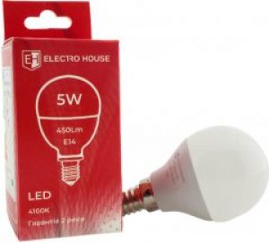 Светодиодная лампа Electro House P45 5W 4100K Е14 450Lm 4шт (EH-LMP-1261)