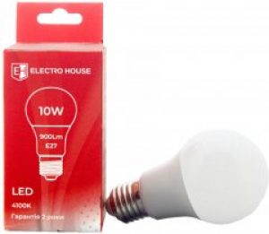 Светодиодная лампа Electro House A60 10W 4100K E27 900Lm 4шт (EH-LMP-10A60)