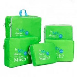 Набор дорожных органайзеров Travel для вещей на двойной молнии 5 предметов Зеленый (FFС-03-А)