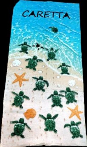 Пляжное натуральное банное полотенце Zeron 75х150 Хлопок 100% (Турция) Черепашки