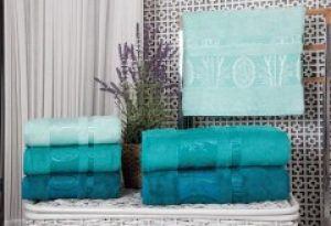 Набор махровых полотенец Zeron Бамбук 70х140 (3шт) бирюзовый