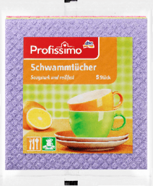 Целлюлозные влаговпитывающие губки для уборки DM Profissimo Schwammtucher уп / 5шт