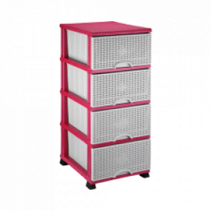 Комод пластиковый Elif Plastik Розовый 38х46х90 296