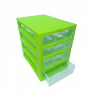 Комод-мини пластиковый 4 яруса 27 Х 19 Х 27 см "Алеана" зеленый 127015