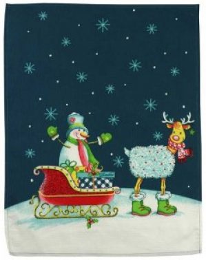 Вафельное полотенце Руно Снеговик 45х60 см (205.15_Сніговик)