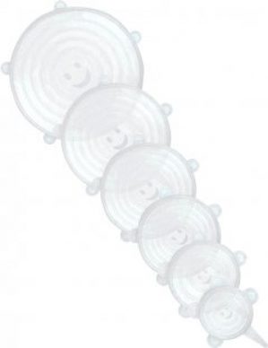 Набор силиконовых крышек Kitchenio Super Stretch Silicone Белых 6 шт (2000992404914)