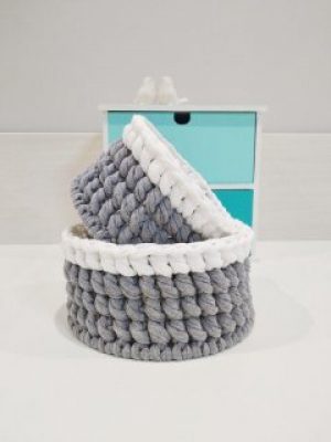 Набор трикотажных корзинок ручной работы для мелочей 2шт (232377-De)